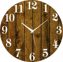 Saree House Wooden Round Home Fancy Big Size Latest Antique Design Ticking Movement Wall Clock – No Frame 11-inch for Kitchen/Living Room/Bedroom/Office