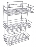 Satguru Kitchen Racks and Shelves for Wall Multipurpose Storage Shelf/Spice Rack Kitchen Organizer for Kitchen and Bathroom Heavy Grade Stainless Steel Multi Rack Single (Tripal layer)