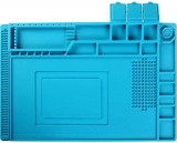 Scout Heat Insulation Silicone Repair Magnetic Large Soldering Mat – Heat Resistant 500°C Electronics Workbench for Soldering Iron, Phone and Computer Repair (17.7” x 11.8”, Blue)