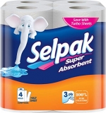 Selpak Kitchen Towel Paper – 3Ply (4 Rolls/Pack)