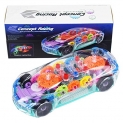 Toyshine Concept Musical and 3D Lights Kids Transparent Car, Toy for 2-5 Year Kids Baby Toy