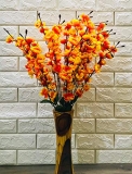 VTMT PetalshueÂ® Artificial Peach Orange Blossom Flower Bunch for Home Decor Office | Artificial Flower Bunches for Vases (18 Sticks, 45 cm)