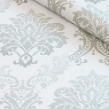 Wolpin Wall Stickers DIY Wallpaper (45 x 500 cm) Damask Large Self Adhesive Decal Living Room Home Interior Decoration, Grey