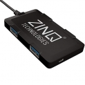 Zinq Technologies ZQ4H Hi-Speed 4 Port Ultra Slim USB Hub for Laptops and Computers (Black)