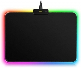 rts RGB Gaming LED Water-Resistance Cloth Surface Soft Computer Keyboard Mouse Pad with Non-Slip Rubber Base for MacBook, PC, Laptop, Desk, Gamer Office and Home (350x250x4 mm)